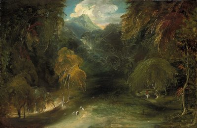 Una vista de Dovedale mirando hacia Thorpe Cloud de Thomas Lawrence