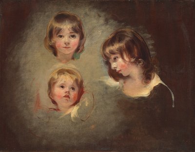 Estudios de cabeza de Emilia Mary, Juliana y Maria Boucherett de Thomas Lawrence