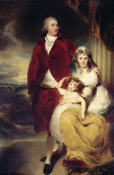 Henry, 10º Conde y 1er Marqués de Exeter, su esposa Sarah y su hija Lady Sophia Cecil de Thomas Lawrence