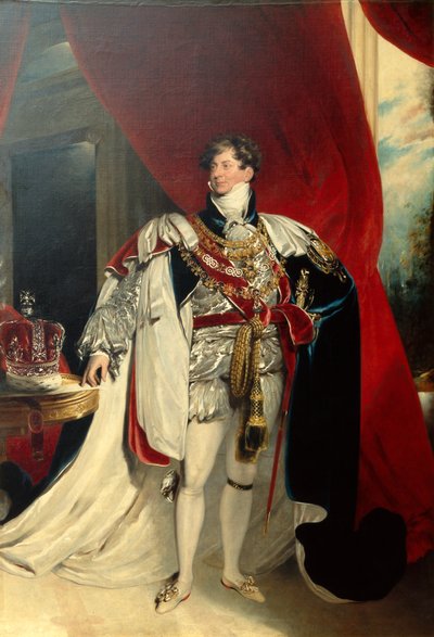 El rey Jorge IV, de pie con la túnica de liga, c.1830 (óleo sobre lienzo) de Thomas Lawrence