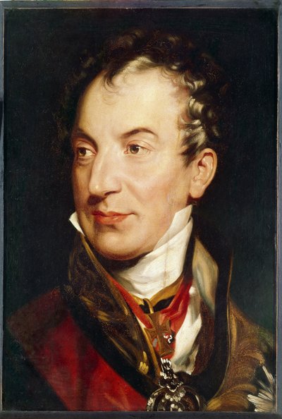 Retrato de Clemente (Klemens) Wenzel, Príncipe de Metternich (1773-1859). político austriaco. Pintura de Sir Thomas Lawrence (1769-1830), óleo sobre lienzo, entre 1814 y 1819. Arte inglés de Thomas Lawrence