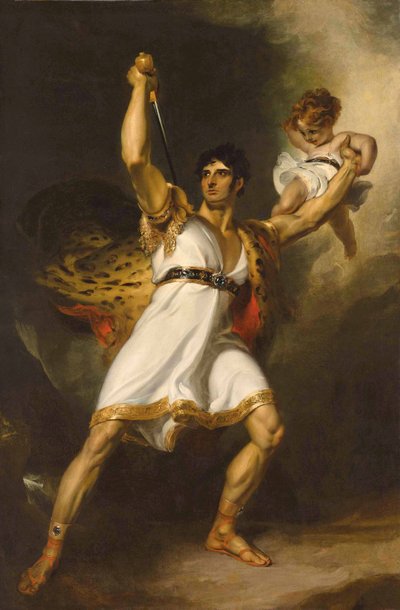 Retrato de John Philip Kemble (1757-1823), de cuerpo entero, como Rolla de Pizarro de Sheridan de Thomas Lawrence