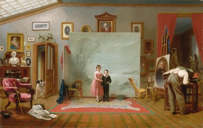 Interior con retratos de Thomas Le Clear