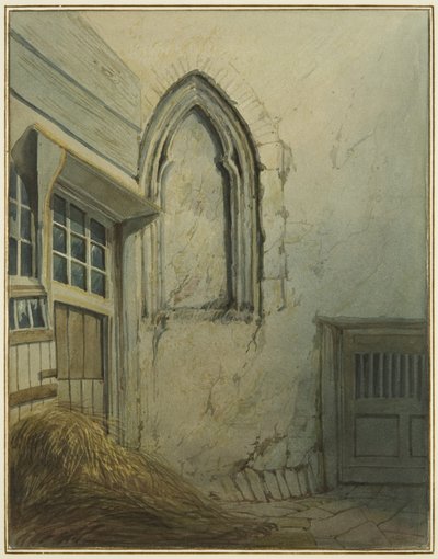 Un pequeño patio adyacente a un pasaje de Baldwin Street a St Nicholas Street de Thomas Leeson the Elder Rowbotham