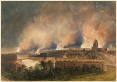 Bristol visto desde Pile Hill, la noche del 30 de octubre de Thomas Leeson the Elder Rowbotham