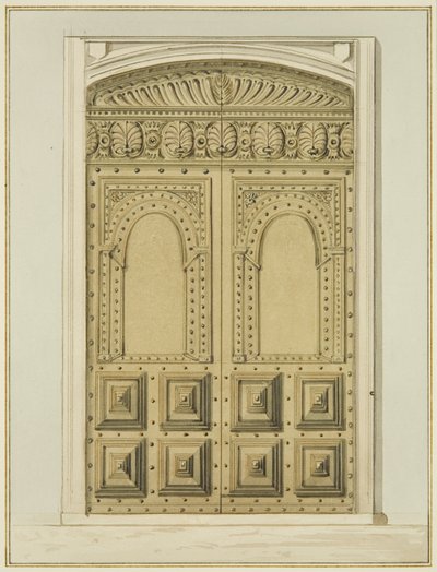 Puerta Interior Tallada cerca del Altar, Iglesia de San Juan de Thomas Leeson the Elder Rowbotham