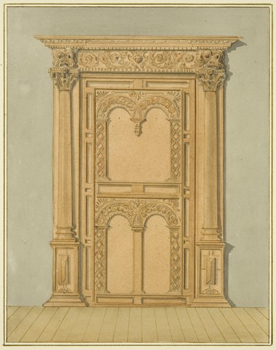 Puerta de roble tallada, 6 Calle Redcliffe de Thomas Leeson the Elder Rowbotham