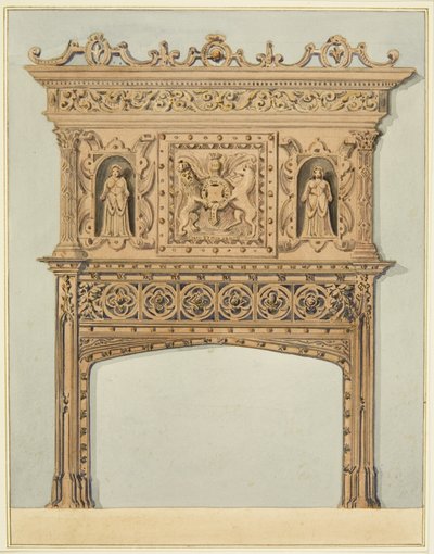 Chimenea en la Gran Sala de la Casa de la Moneda, ahora Hospital de St Peter de Thomas Leeson the Elder Rowbotham