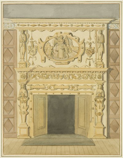 Chimenea en la Biblioteca de Derecho de Thomas Leeson the Elder Rowbotham