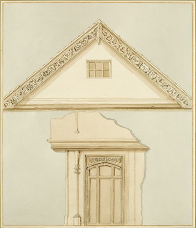 Puerta y tablas de barcaza en la Casa de Robert Adams de Thomas Leeson the Elder Rowbotham