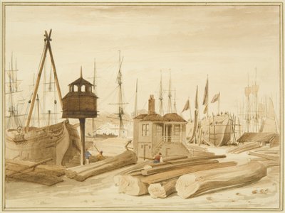 Muelle Oriental de Wapping, con el lanzamiento del barco 