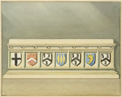 Escudos Heráldicos en la Tumba de Walter Frampton en la Iglesia de St John de Thomas Leeson the Elder Rowbotham