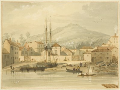 Muelle de Limekiln, Hotwell Road, con el bergantín 