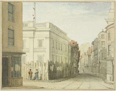 Mirando hacia abajo en la Calle Broad con la Nueva Casa del Consejo de Thomas Leeson the Elder Rowbotham