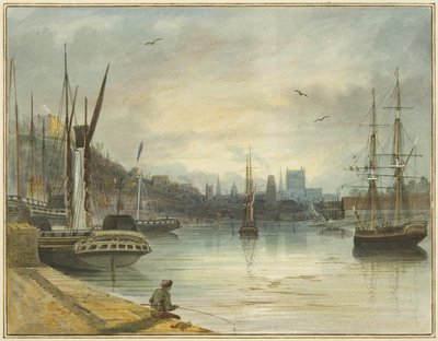 Mirando hacia el puerto flotante hacia la catedral, desde la entrada al antiguo muelle flotante de Thomas Leeson the Elder Rowbotham