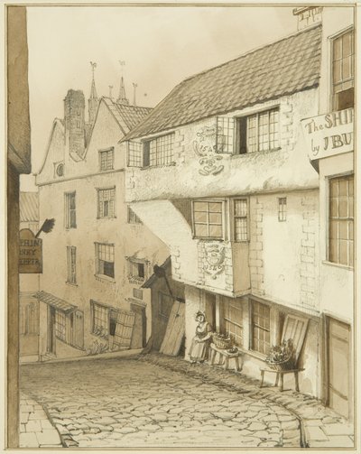 Extremo inferior de Steep Street, con casa de Thomas Leeson the Elder Rowbotham