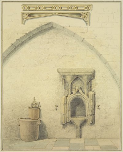 Piscina, friso y enjutas en el patio de 131 Temple Street de Thomas Leeson the Elder Rowbotham