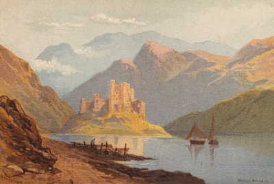 Escocia, Castillo de Eilean-Donan (litografia en color) de Thomas Leeson the Elder Rowbotham