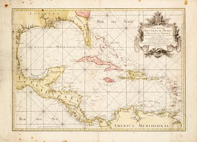 Carta del Golfo de México por de la Cruz de Thomas Lopez
