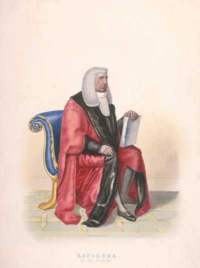 Registrador de la Ciudad de Londres, Sir John Silvester, con traje cívico, 1825 de Thomas Lord Busby