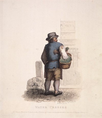 Vendedor de Berros con una Cesta en el Brazo, 1820 de Thomas Lord Busby