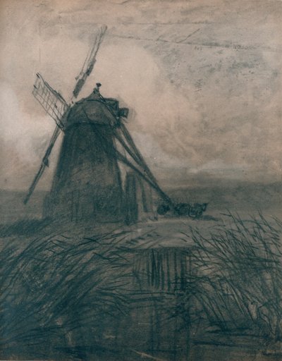 Un molino en el pantano, c. 1840 de Thomas Lound