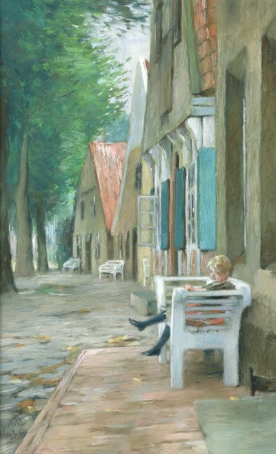 Calle en Altenbruch, 1893 (pastel sobre papel) de Thomas Ludwig Herbst