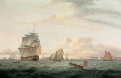 Embarcaciones frente al puerto de Ramsgate de Thomas Luny