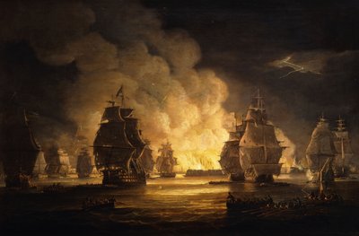 La batalla de Argel: El bombardeo, 1824 de Thomas Luny