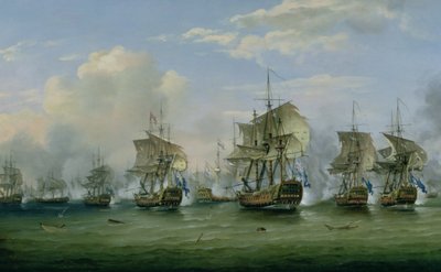 La batalla de Dogger Bank, 1781 de Thomas Luny