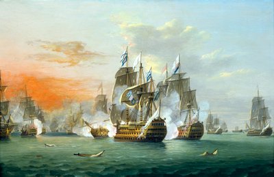 La batalla de los santos de Thomas Luny