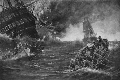El incendio del Kent, c. 1893, 1911 de Thomas M M Hemy