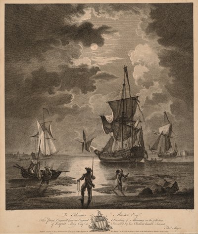 Vista del mar a la luz de la luna de Thomas Major