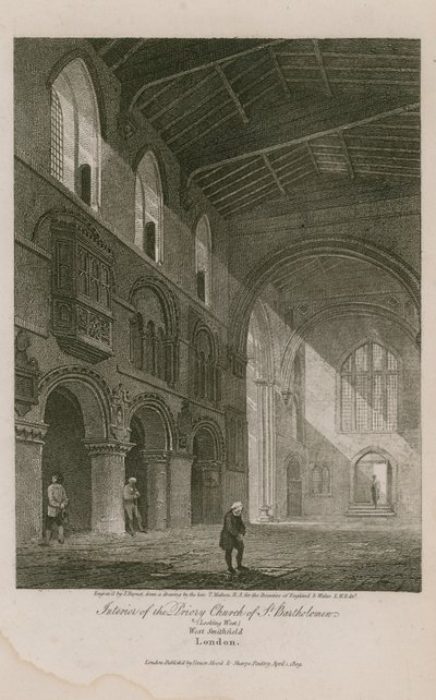 Interior de la Iglesia de San Bartolomé el Grande de Thomas Malton
