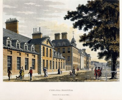Hospital de Chelsea, de "Un tour pintoresco por las ciudades de Londres y Westminster Ilustrado", 1792-1801 de Thomas Malton Jnr.