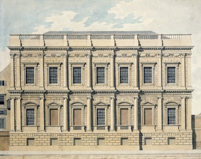 Vista de la Casa de Banquetes en Whitehall, Westminster, c.1790 de Thomas Malton Jnr.