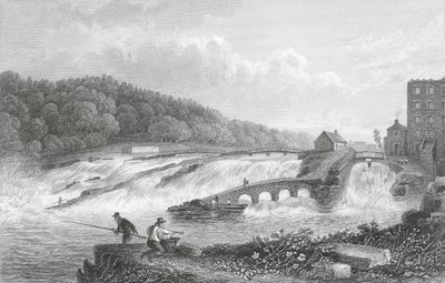 El salto del salmón de Coleraine, Co Londonderry (grabado) de Thomas Mann (after) Baynes