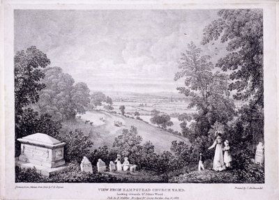 Vista general de Hampstead, Londres, 1822 de Thomas Mann Baynes