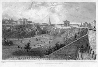 Cementerio de St James, Liverpool, mirando al norte, siglo XIX de Thomas Mann Baynes
