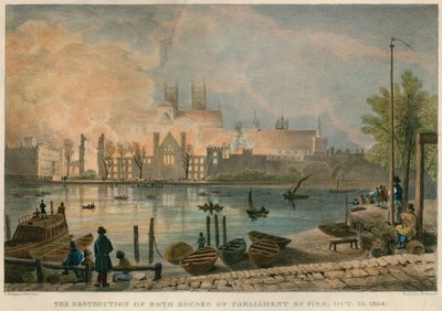 La destrucción por fuego de las Casas del Parlamento el 16 de octubre de 1834 de Thomas Mann Baynes