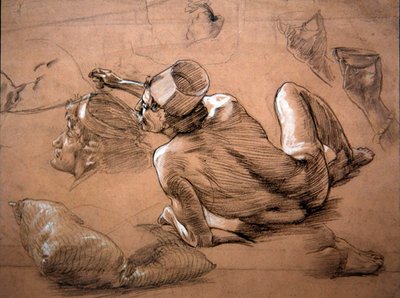 Desnudo masculino reclinado, c.1880 de Thomas Matthews Rooke