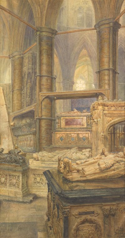 Las tumbas de Enrique III y la Reina Leonor, Abadía de Westminster, 1904 de Thomas Matthews Rooke