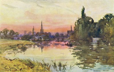 Río Támesis: Abingdon (litografía en color) de Thomas Maybank