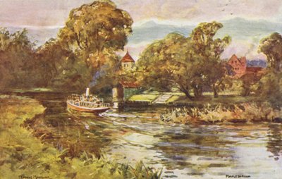 Río Támesis: Mapledurham (litografía en color) de Thomas Maybank