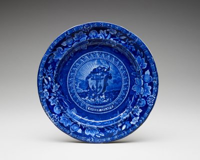 Plato, c. 1826-1835 (barro vidriado con impresión de transferencia) de Thomas Mayer