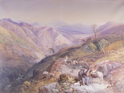 Glenshee desde el Codo del Diablo, Aberdeenshire, mirando hacia el Spital, 1853 de Thomas Miles II Richardson