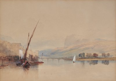 Escena del lago italiano de Thomas Miles Richardson
