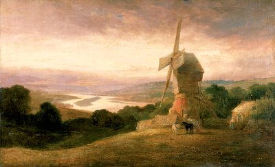 El Tyne desde Windmill Hills, Gateshead, c.1818 de Thomas Miles Richardson