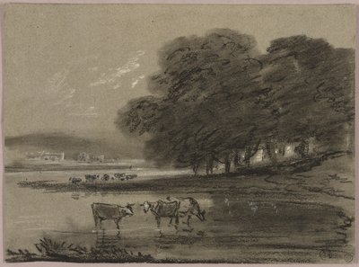 Paisaje con vacas de Thomas Monro