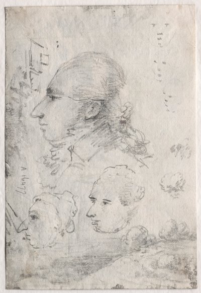 Estudios de cabezas (detalle) de Thomas Monro